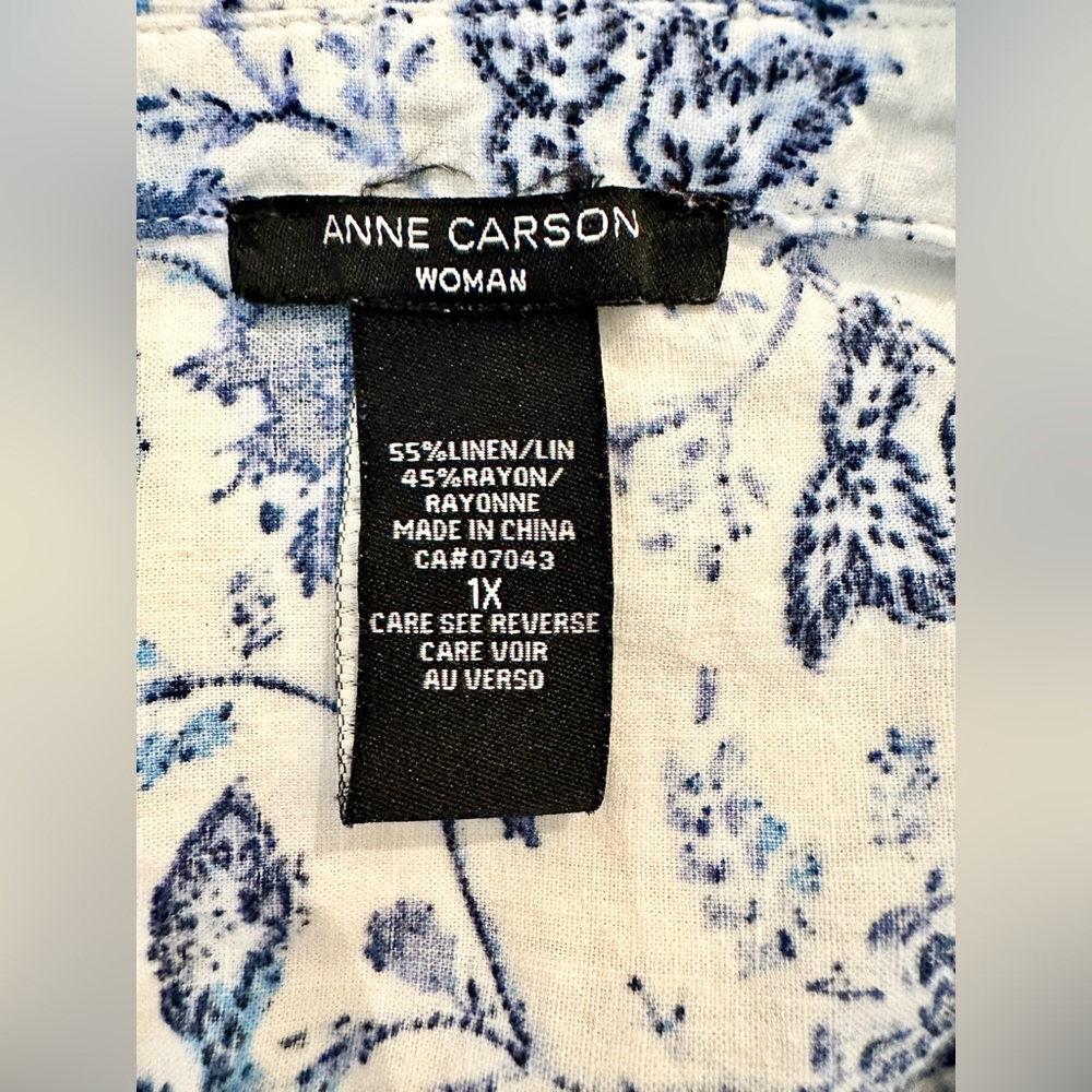 Anne Carson Women’s Shirt ** Size 1X ** 55% Linen ** Soft, Generous, Versatile * - Picture 7 of 8